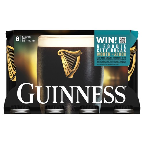 Guinness Draught Stout Beer 4.1% vol Cans