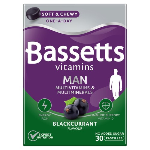 Bassetts Vitamins Man Blackcurrant Multivitamins & Minerals 30s