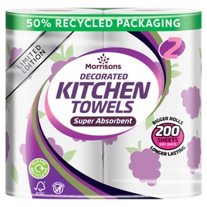 Morrisons Decorated Kitchen Towels Limited Edition  2 Pack