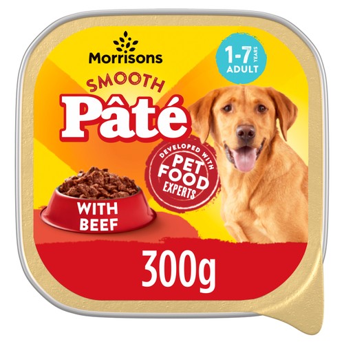 Morrisons dog food beef pate