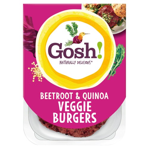 GOSH beetroot burgers with a hint of mint