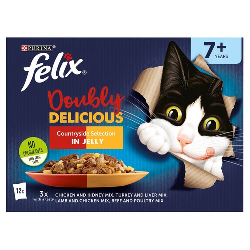 Felix Doubly Delicious 7+ Meaty Selection In Jelly Wet Cat Food 