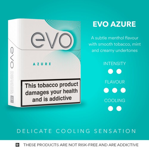 EVO Azure Tobacco Sticks Designed Exclusively For Heating 20 Pack