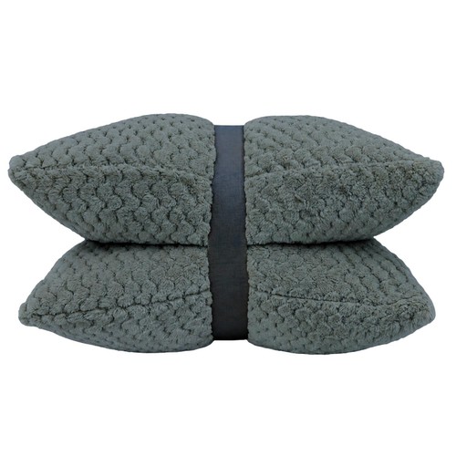 Morrisons Diamond Fleece Cushion 2 Pcs Pack With Zipper Grey