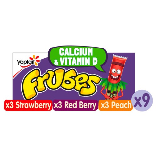 Frubes Kids Strawberry, Red Berry & Peach Yoghurt Tubes