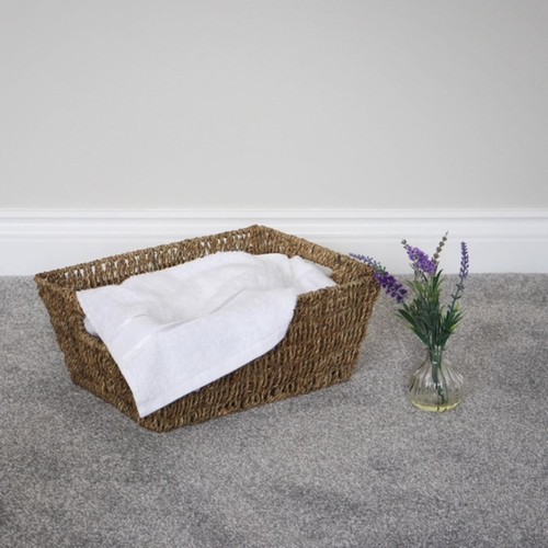 JVL Seagrass Rectangular Storage Basket