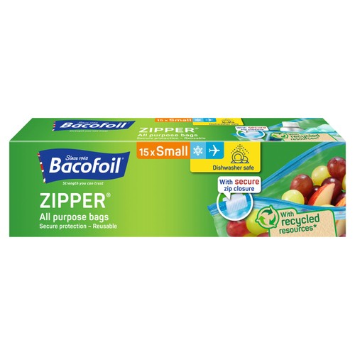 Bacofoil All Purpose Small Zipper Bags 15 Pack