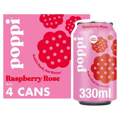 Poppi Raspberry Rose 4 x 330ml