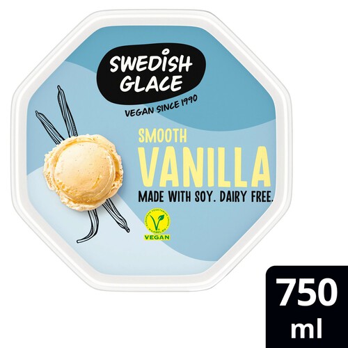 Swedish Glace Dairy Free Smooth Vanilla Vegan Ice Cream Tub