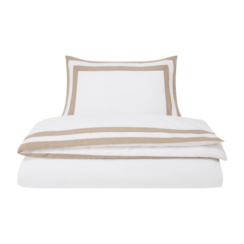 Home Style Golden Hour Cotton Rich Taupe Border Duvet Set King