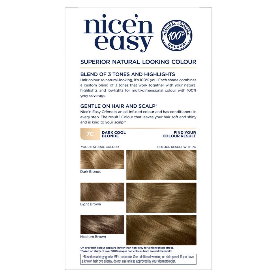 Clairol Nice n Easy Creme Permanent Hair Dye - 7c Dark Cool Blonde ...