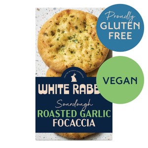 White Rabbit Gluten Free Roasted Garlic Focaccia 2x125g