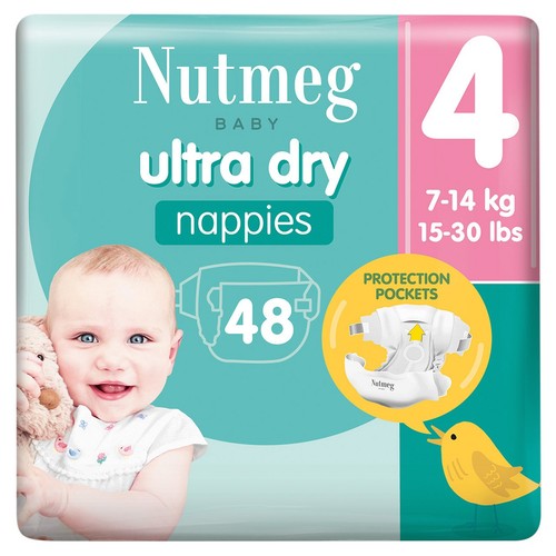 Nutmeg ultra dry nappies size 4