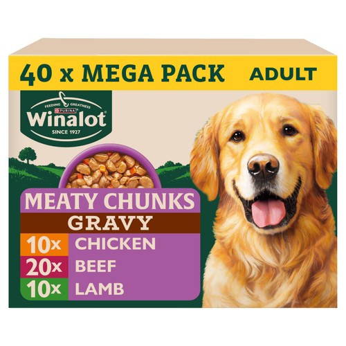 Winalot Wet Dog Food Pouches Mixed in Gravy 
