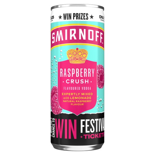 Smirnoff Raspberry Crush & Lemonade Cocktail Can   250ml