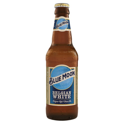 Blue Moon Belgian White American Craft Wheat Beer Bottle