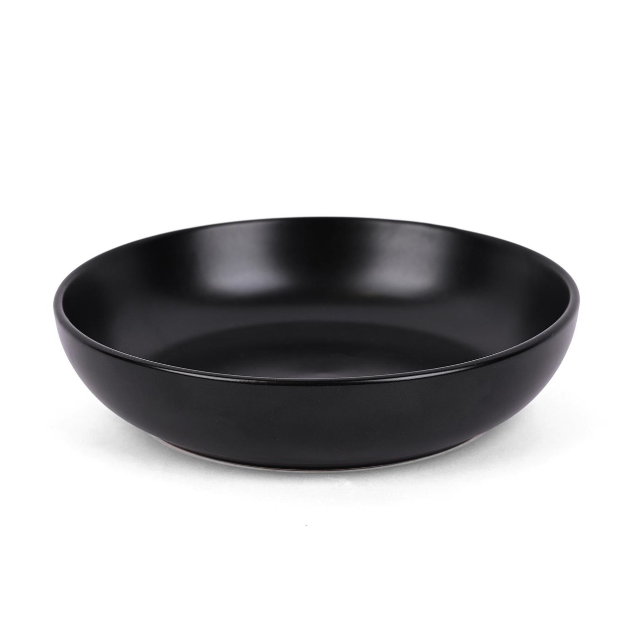 Nutmeg Home Black Stoneware Pasta Bowl