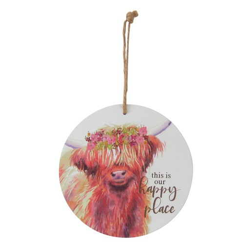 Nutmeg Home Highland Cow Plaque