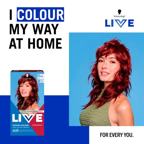 LIVE Intense Colour Permanent Hair Dye 043 Red Passion