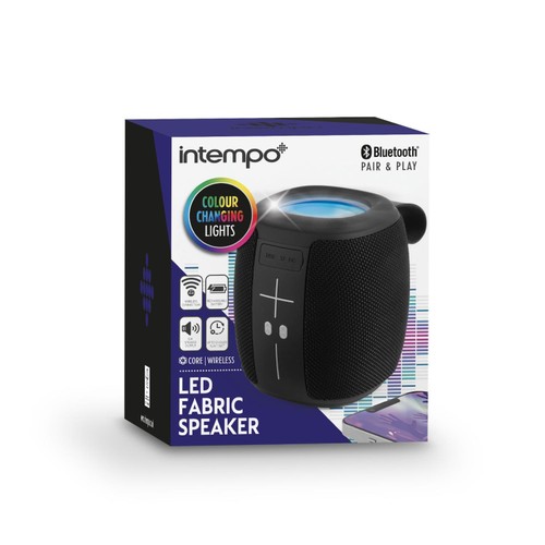 Intempo Bluetooth Led Black Fabric Speaker