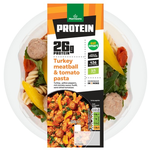 Morrisons protein turkey meatball tomato pasta