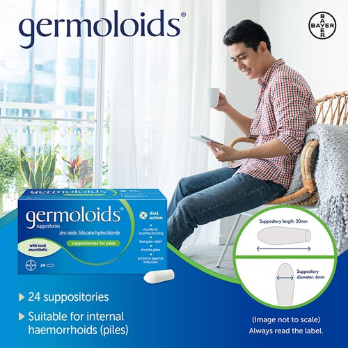 Germoloids Haemorrhoid Suppositories, Piles Treatment with Anaesthetic 