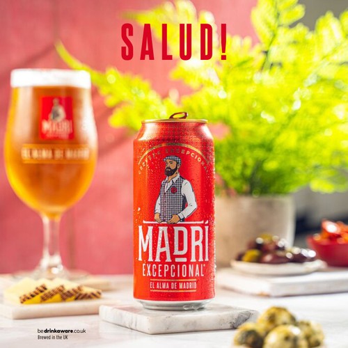 Madri Excepcional Lager Beer Cans 4x440ml