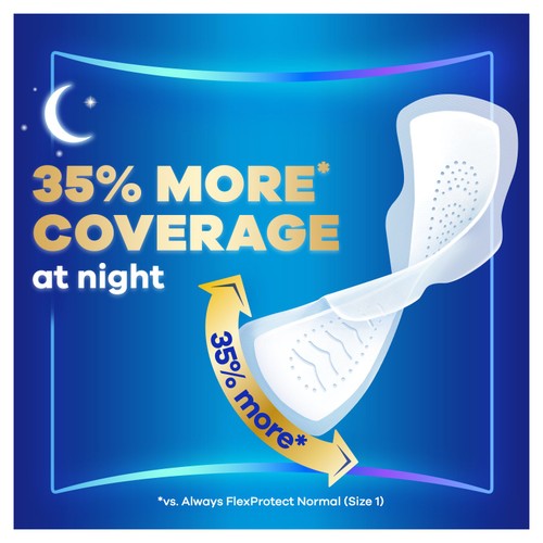Always Infinity Pads Night (Size 3) Sanitary Towels With Wings 18 Pads