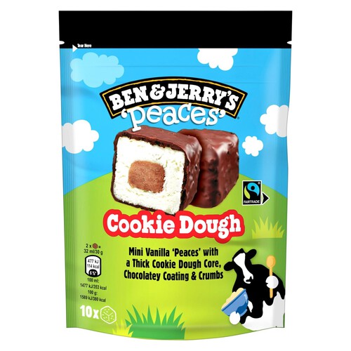  Ben & Jerry's Cookie Dough Peaces Ice Cream Frozen Snack 