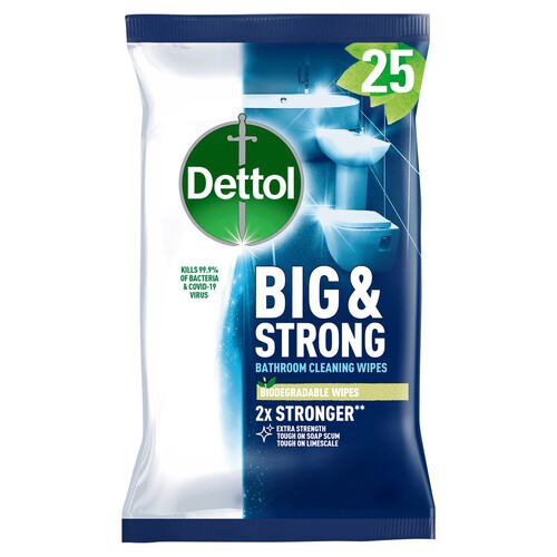 Dettol Big & Strong Antibacterial Bathroom Cleaning Wipes 