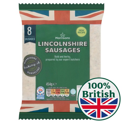 Morrisons Butcher's Style Thick Lincolnshire Sausages