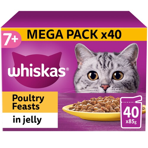 Whiskas Senior 7+ Poultry Feasts Pouches in Jelly