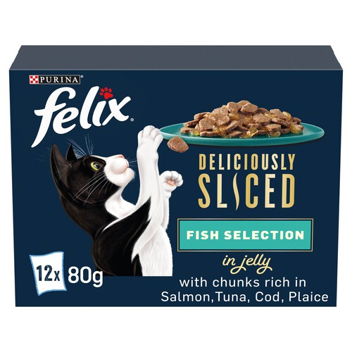 Felix Deliciously Sliced Fish Selection In Jelly Wet Cat Food