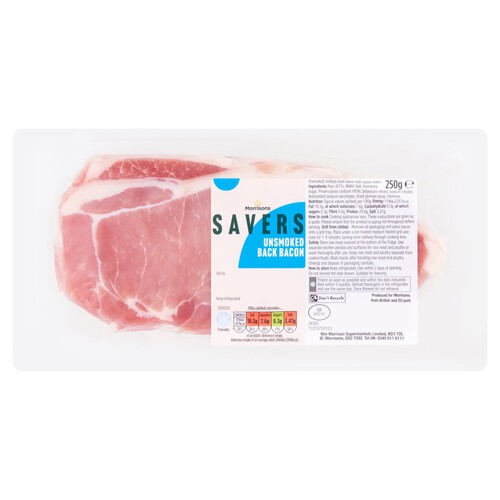 Morrisons Savers Unsmoked Back Bacon