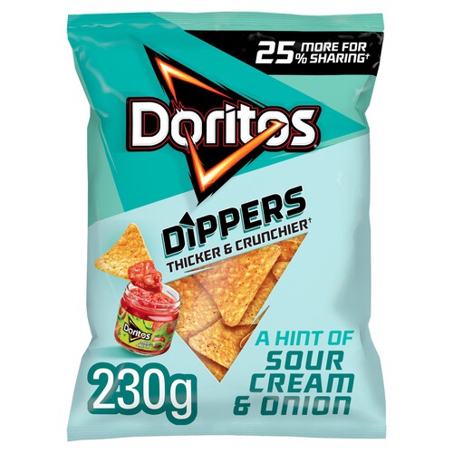 Doritos Dippers Hint Of Sour Cream & Onion Sharing Tortilla Chips Crisps 