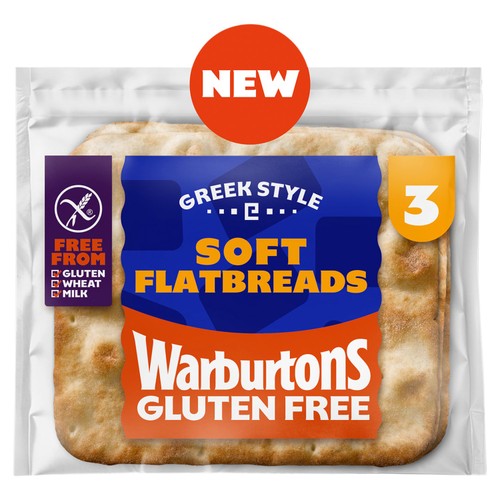 Warburtons Gluten Free Soft White Flatbreads 210g