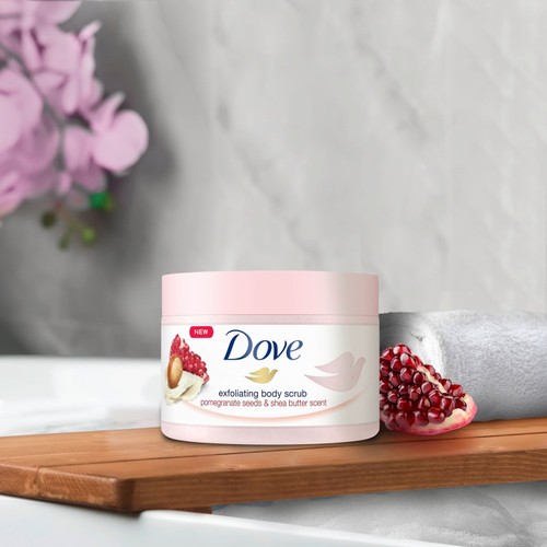 Dove Shower Body Scrub Jar Pomegranate 225ml