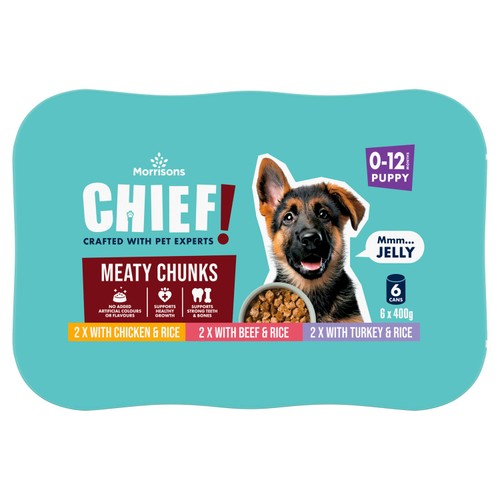 Morrisons Puppy Food Meat Chunks In Jelly