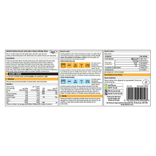 Morrisons Stuffed Chicken Breast Joint With Honey And Maple Glaze 1kg
