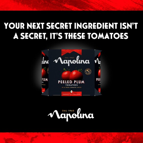 Napolina Peeled Plum Tomatoes in a Rich Tomato Juice (4x400g)