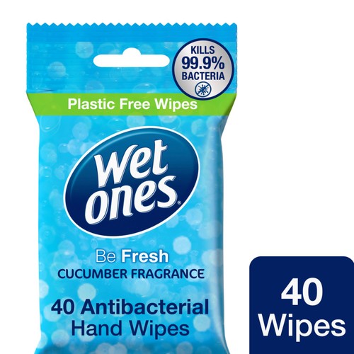 Wet Ones Be Fresh 40 Refreshing Cucumber Fragrance Antibacterial Hand Wipes