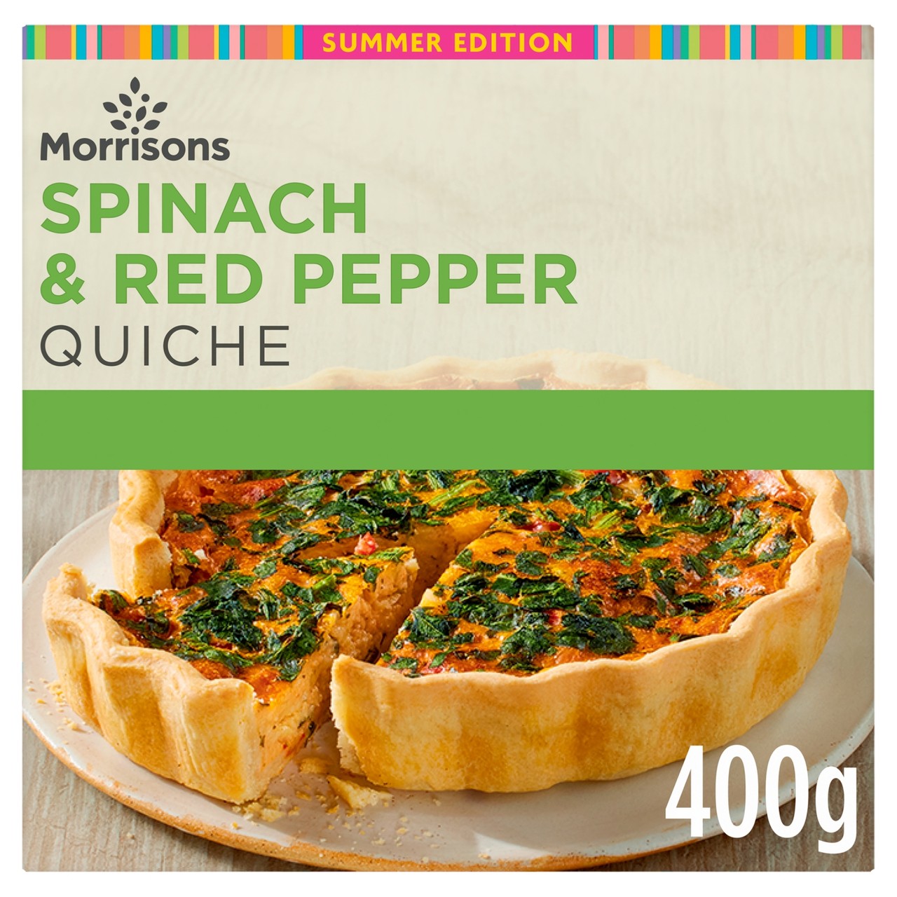 Morrisons Spinach & Red Pepper Quiche 400g