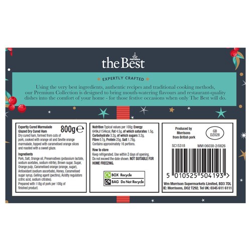Morrisons The Best Orange Marmalade Topped Ham Joint 800g