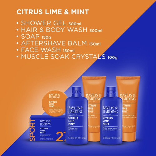 Baylis & Harding Citrus, Lime & Mint Men's Shower & Prep Gift Set
