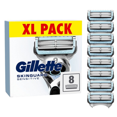 Gillette SkinGuard Sensitive Razors For Men 8 Refill Razor Blades