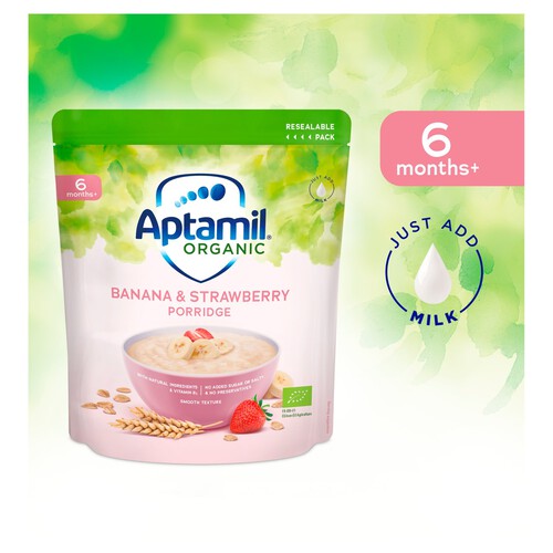 Aptamil Organic Banana & Strawberry Porridge 6 Months+ 