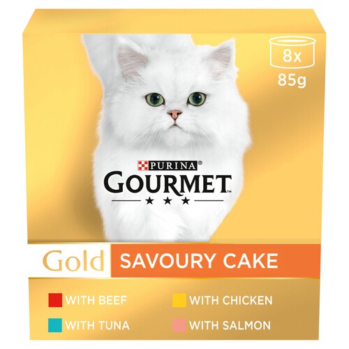 Gourmet Gold Savoury Cake Meat And Fish Variety Wet Cat Food 