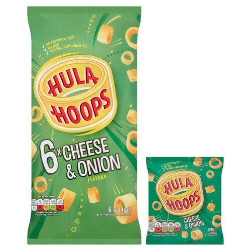 Hula Hoops Cheese & Onion Multipack Crisps 6 Pack