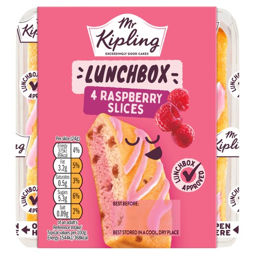 Mr Kipling Lunchbox Raspberry Cake Slices 4 Pack