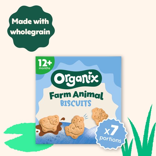 Organix Farm Animal Biscuits Organic Toddler Snacks 100g 12 months+